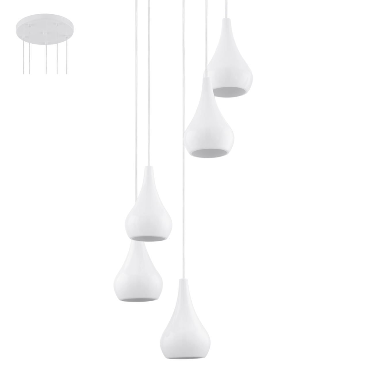 Nibbia Beyaz Beşli Avize