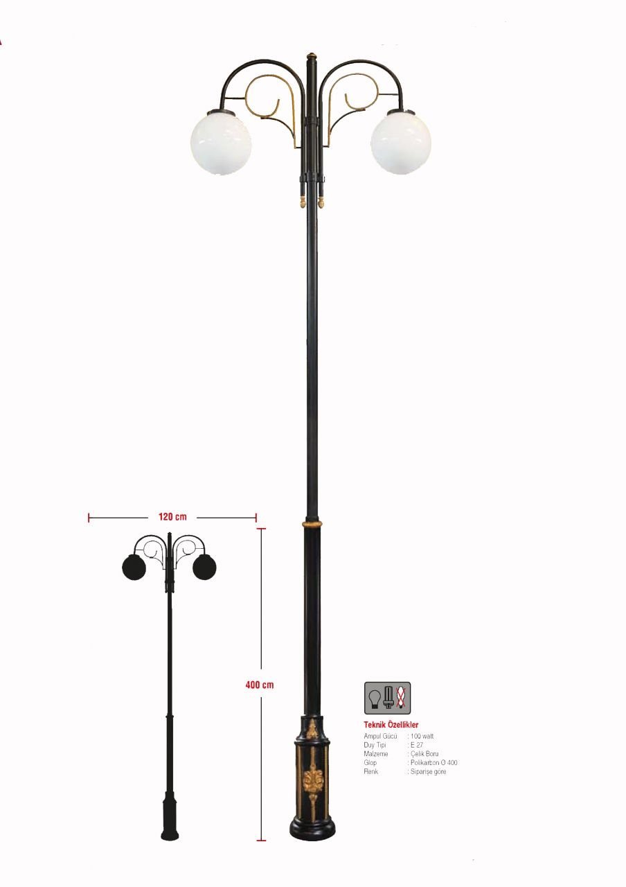 NY 8190 İki Kollu Park Bahçe Direği